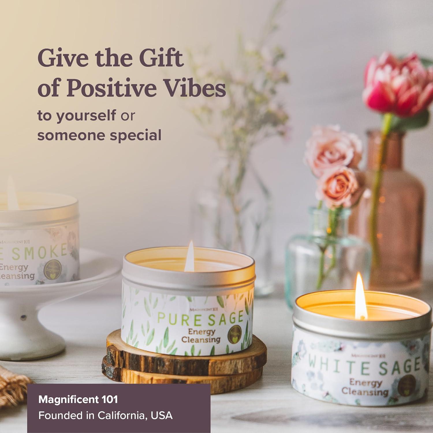 Vela de Salvia Blanca Pura Magnífico 101 - 170 g - 35 Horas