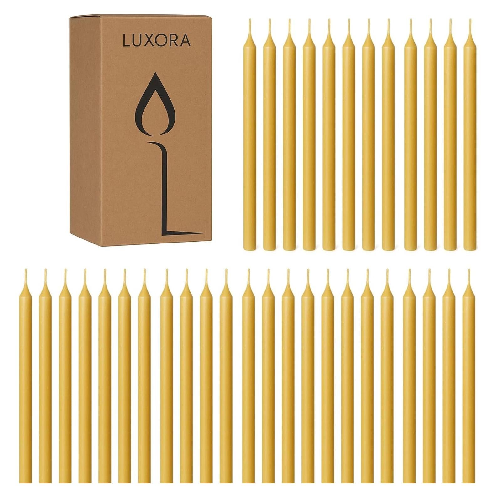 Velas de Cera de Abeja Pura Luxora - 60 Piezas 50 Minutos