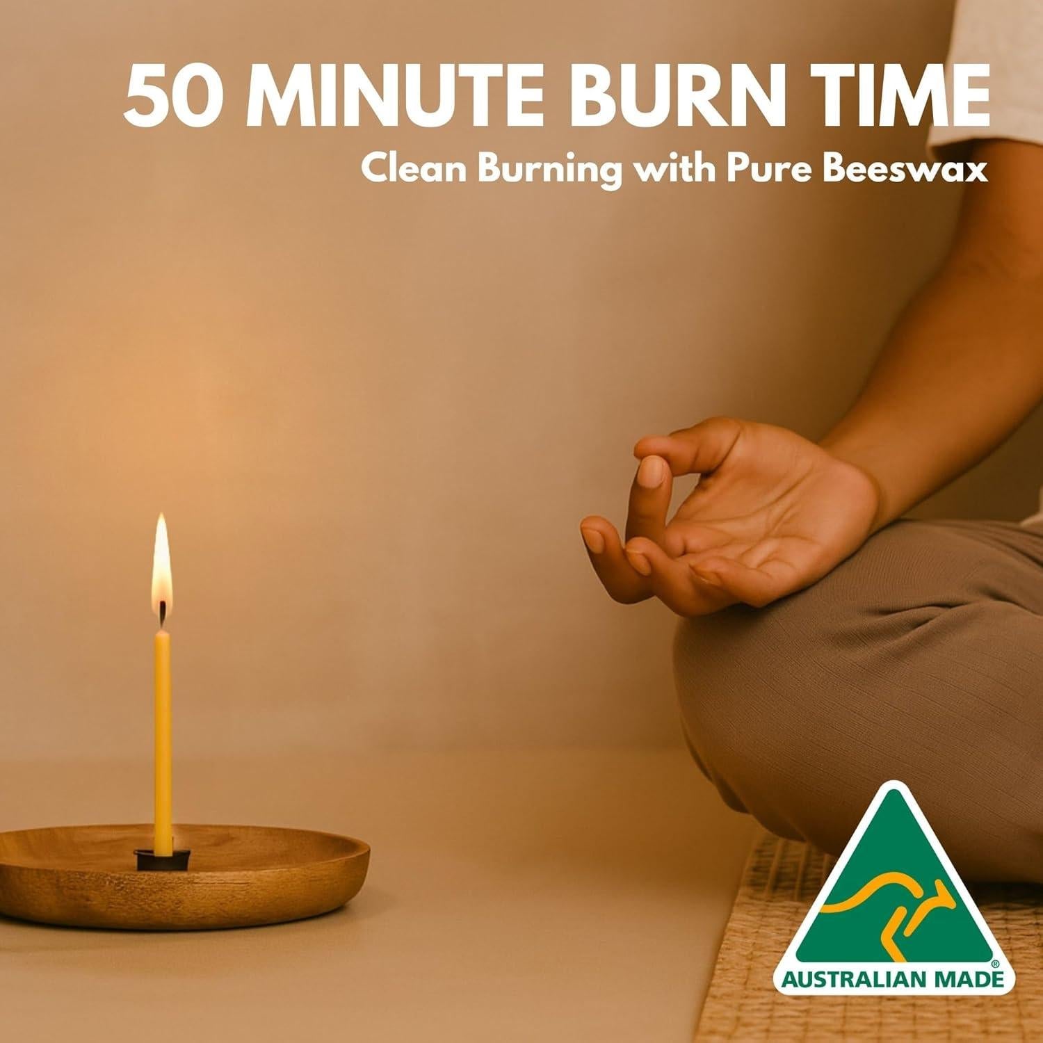 Velas de Cera de Abeja Pura Luxora - 60 Piezas 50 Minutos