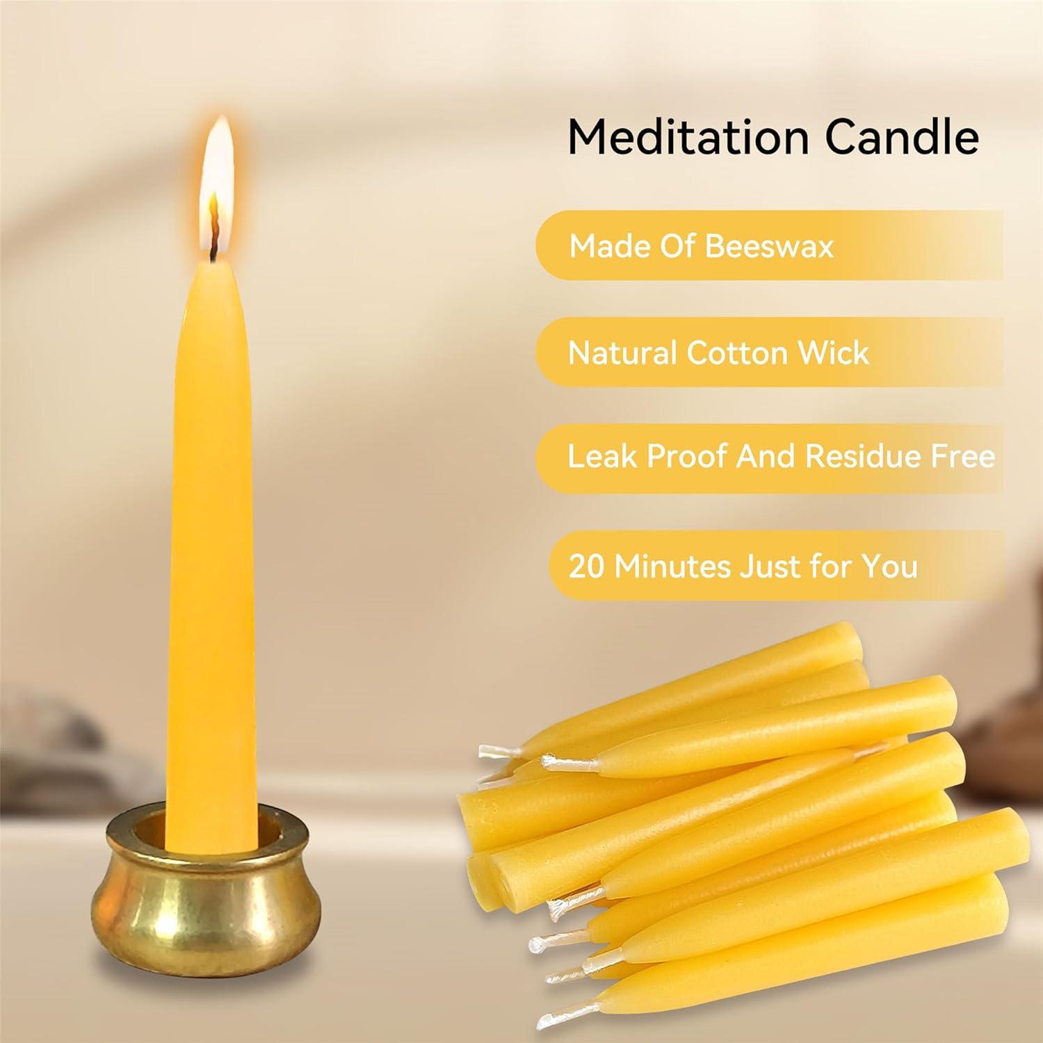 Juego de 30 Mini Velas de Cera de Abeja Gedengni para Meditación