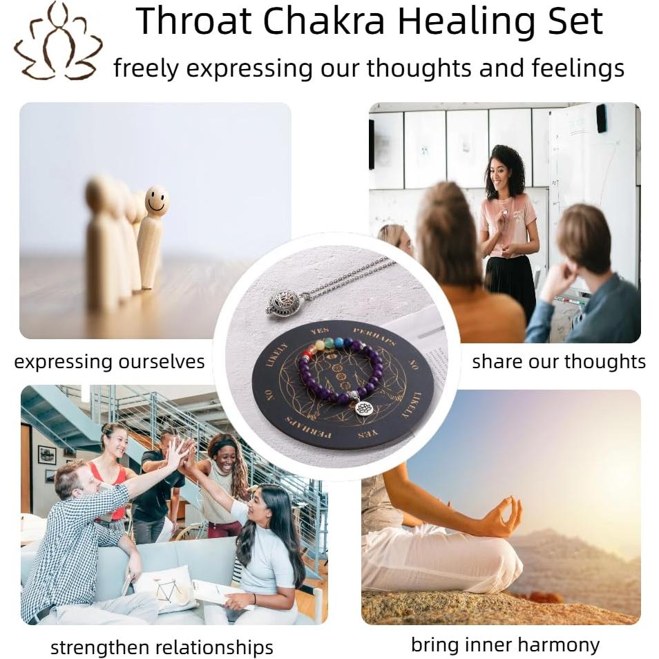 Conjunto Sanación Chakra Garganta Hypiisan - Collar y Pulsera