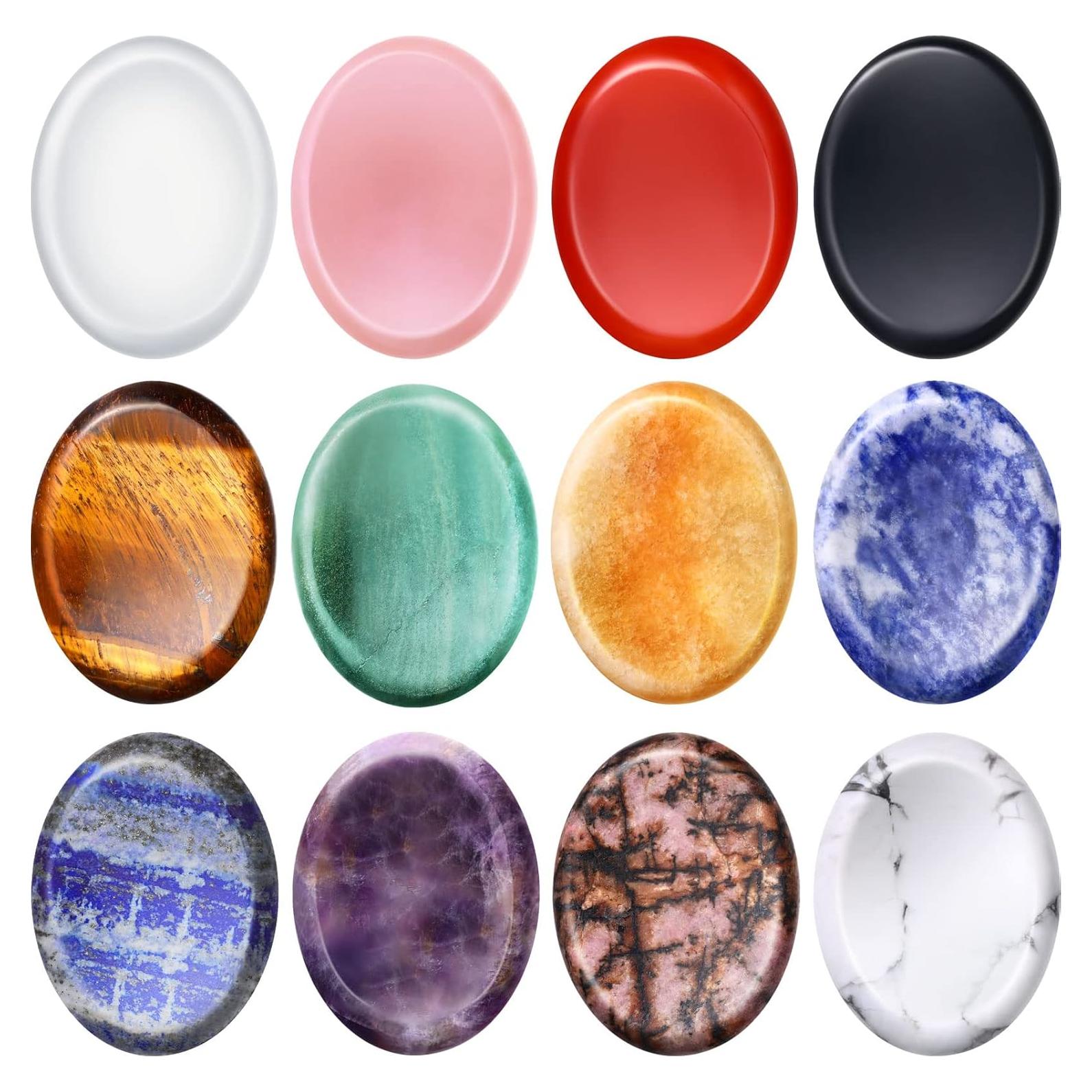 12 Piezas Piedras de Preocupación BBTO para Ansiedad Cristal