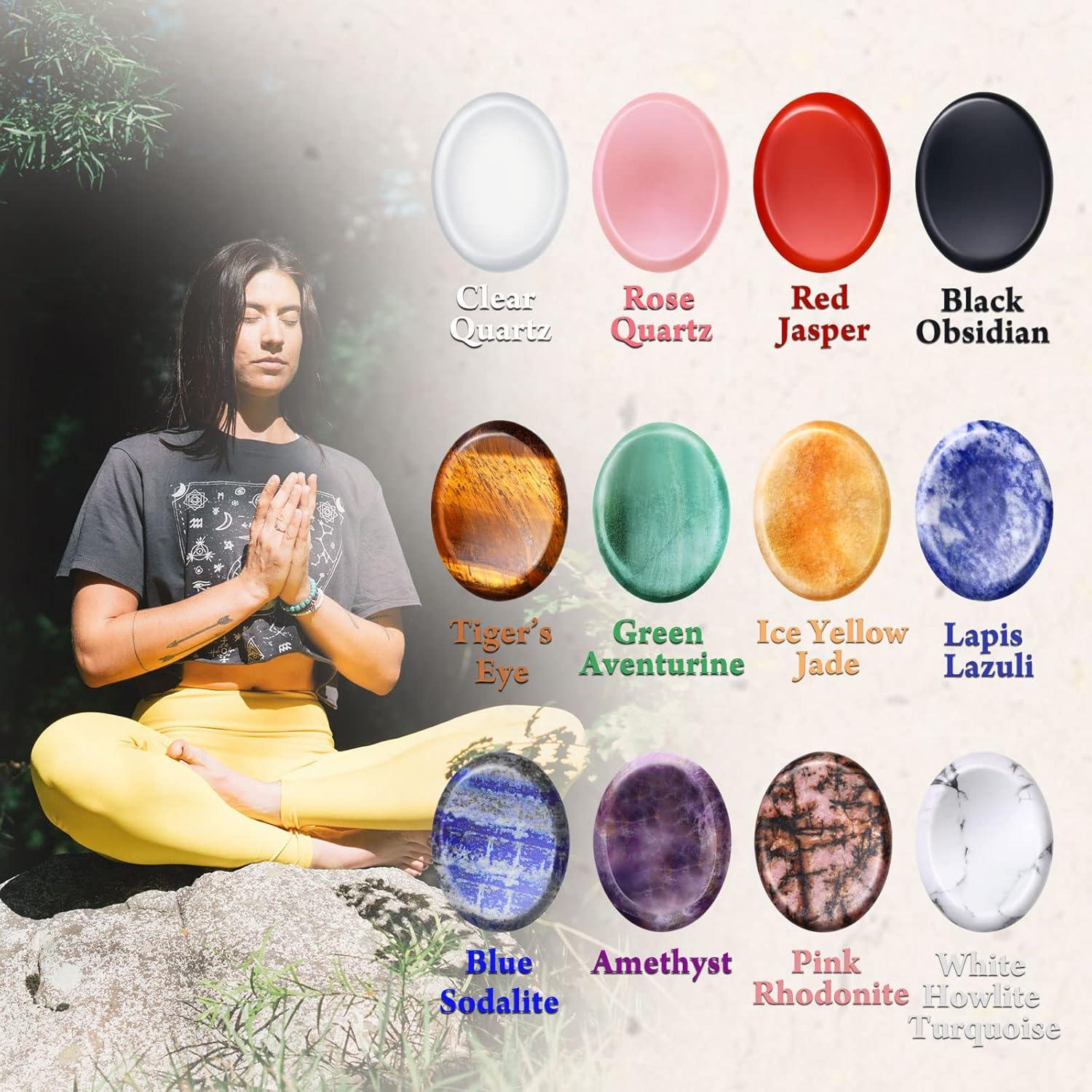 12 Piezas Piedras de Preocupación BBTO para Ansiedad Cristal