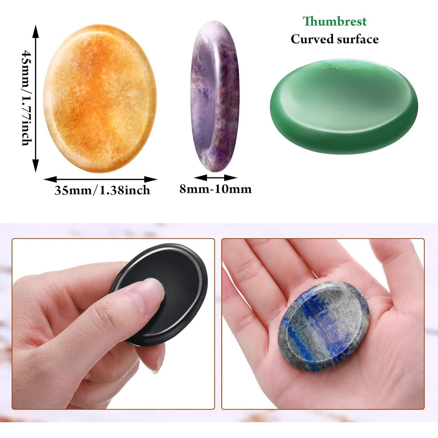 12 Piezas Piedras de Preocupación BBTO para Ansiedad Cristal