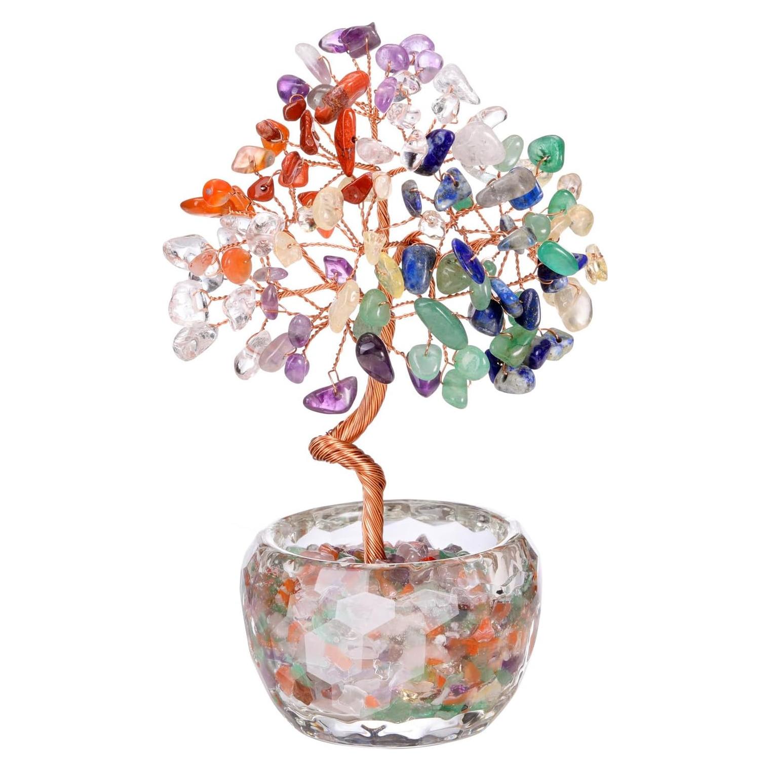 Árbol de Chakra de Cristales PESOENTH 14 cm Decoración Feng Shui