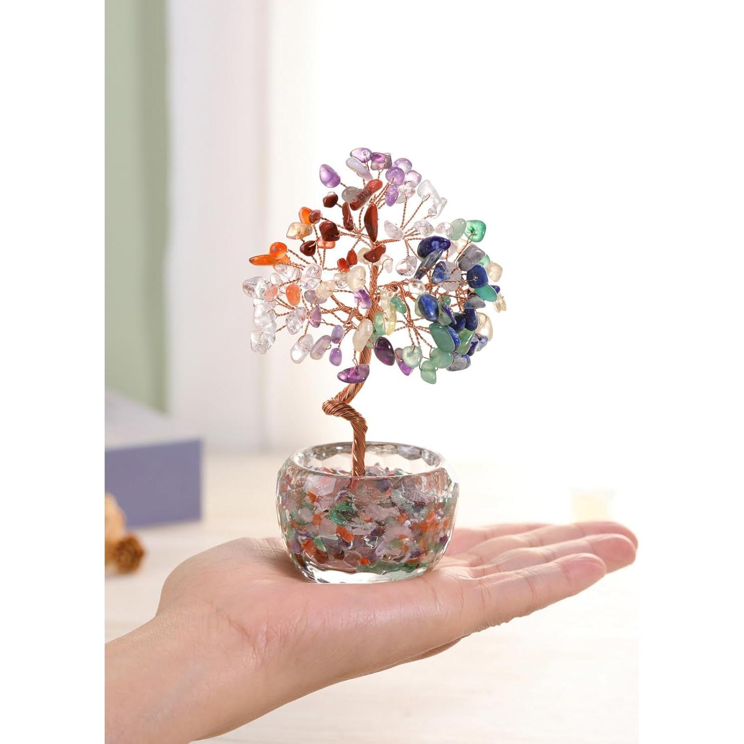 Árbol de Chakra de Cristales PESOENTH 14 cm Decoración Feng Shui