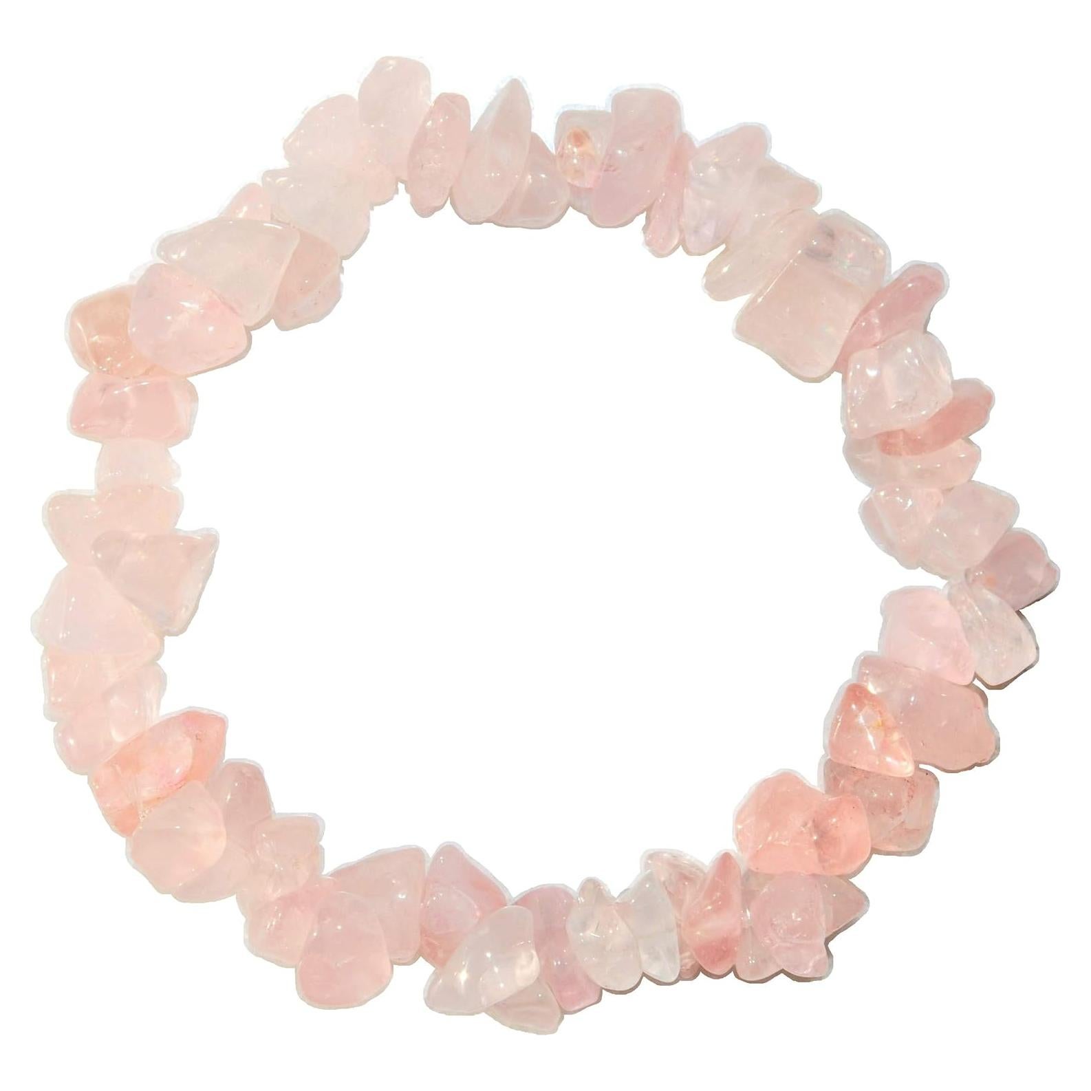 Pulsera de Cuentas de Cristal Natural Zenergy Gems Cuarzo Rosa