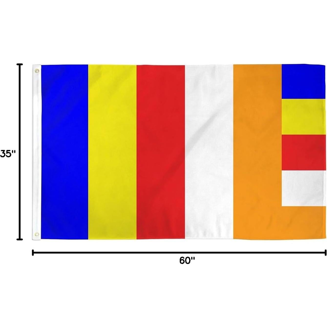 Bandera Budista 150x90 cm AZ FLAG - Poliester 100D Resistente