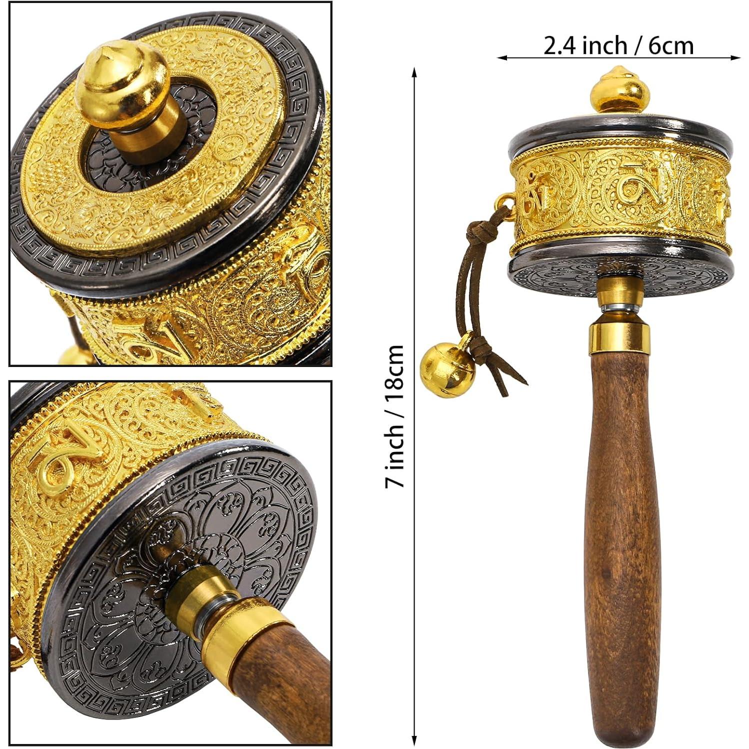 Rueda de Oración de Mano Foraineam con Escrituras Budistas