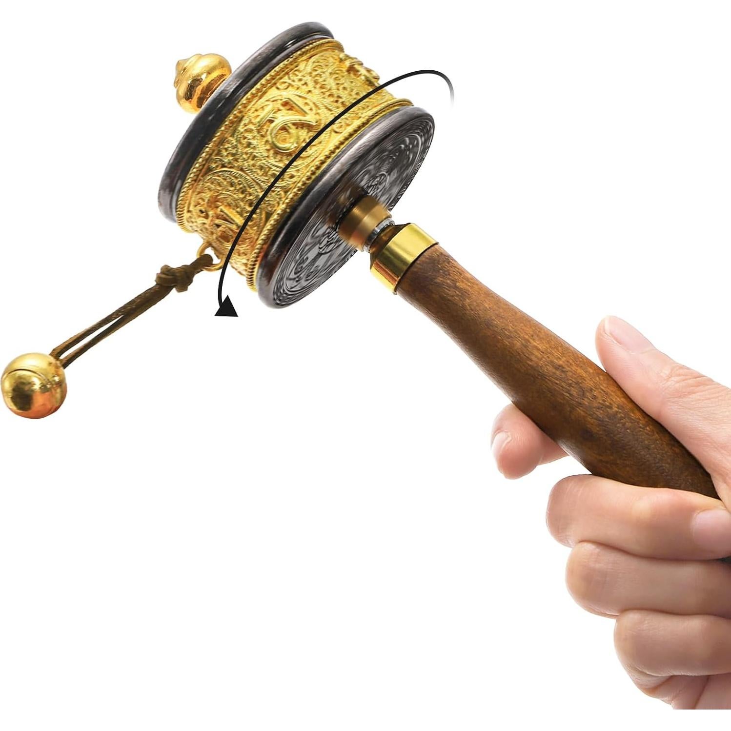 Rueda de Oración de Mano Foraineam con Escrituras Budistas