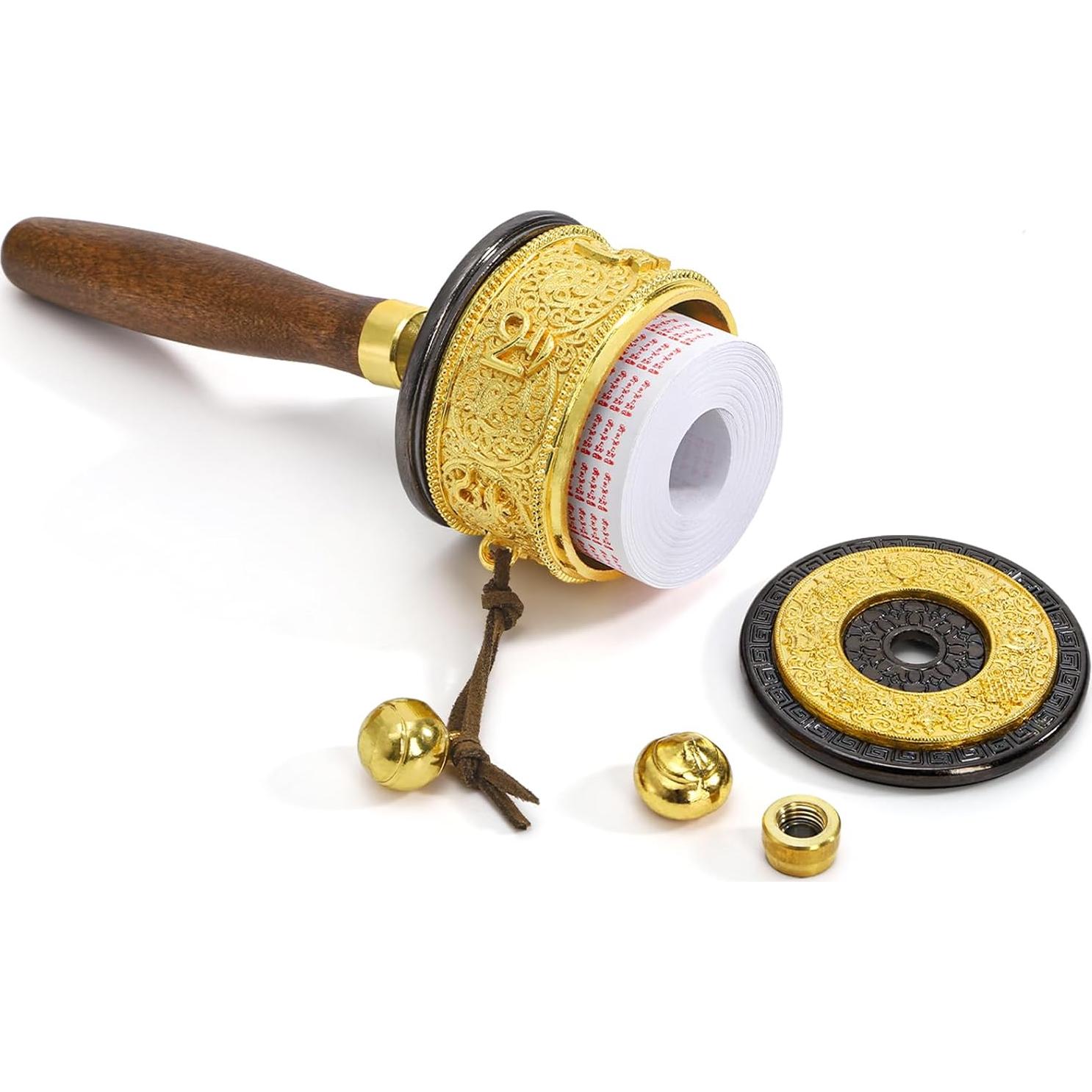 Rueda de Oración de Mano Foraineam con Escrituras Budistas