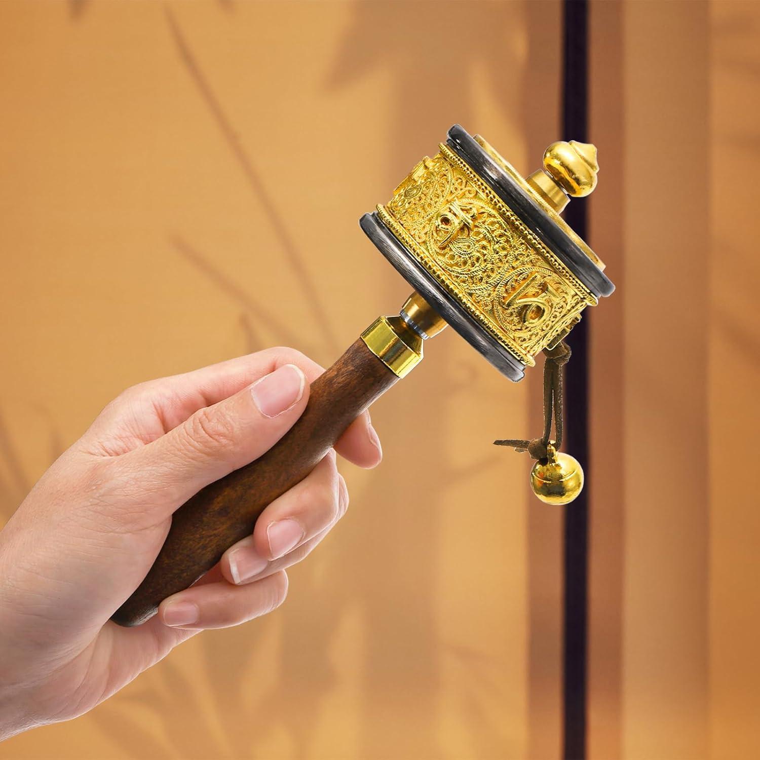 Rueda de Oración de Mano Foraineam con Escrituras Budistas