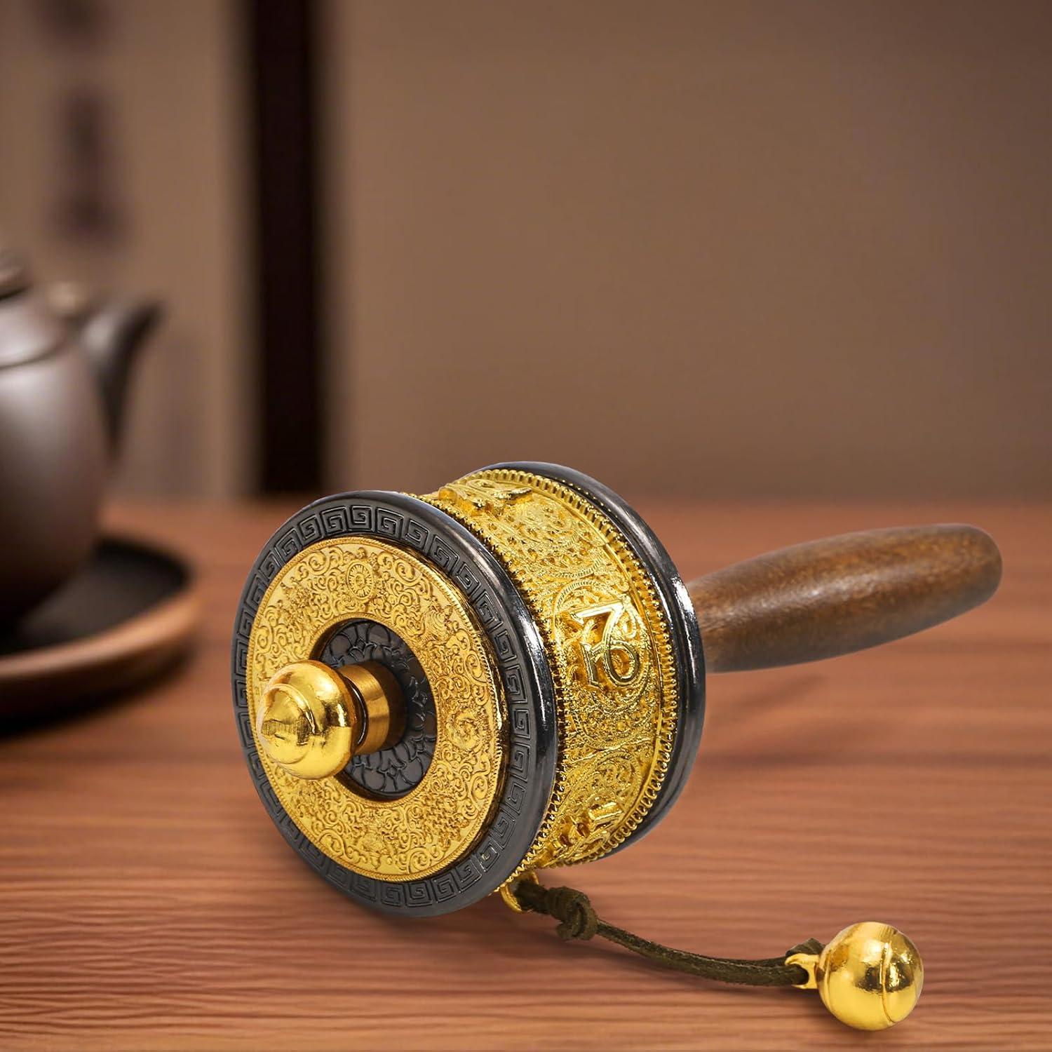 Rueda de Oración de Mano Foraineam con Escrituras Budistas