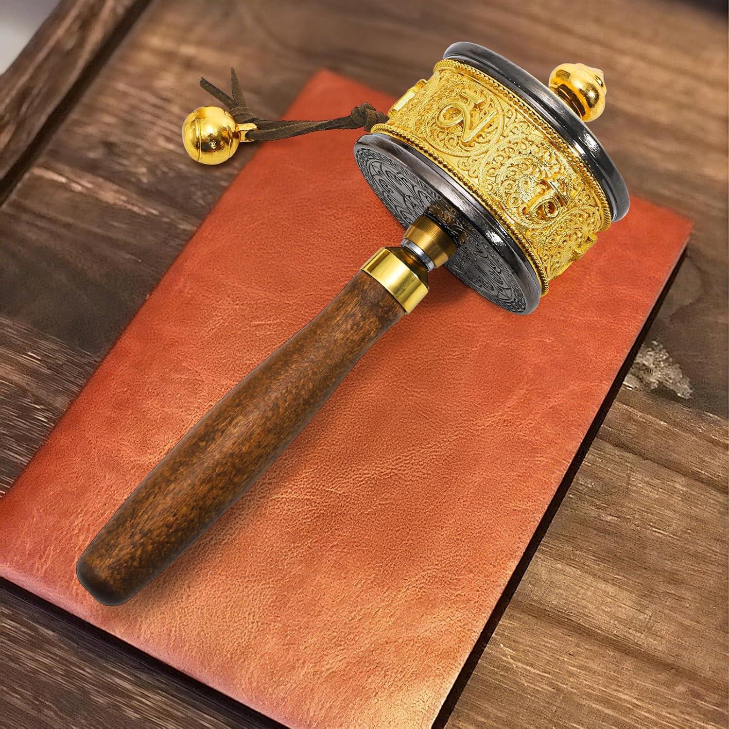 Rueda de Oración de Mano Foraineam con Escrituras Budistas