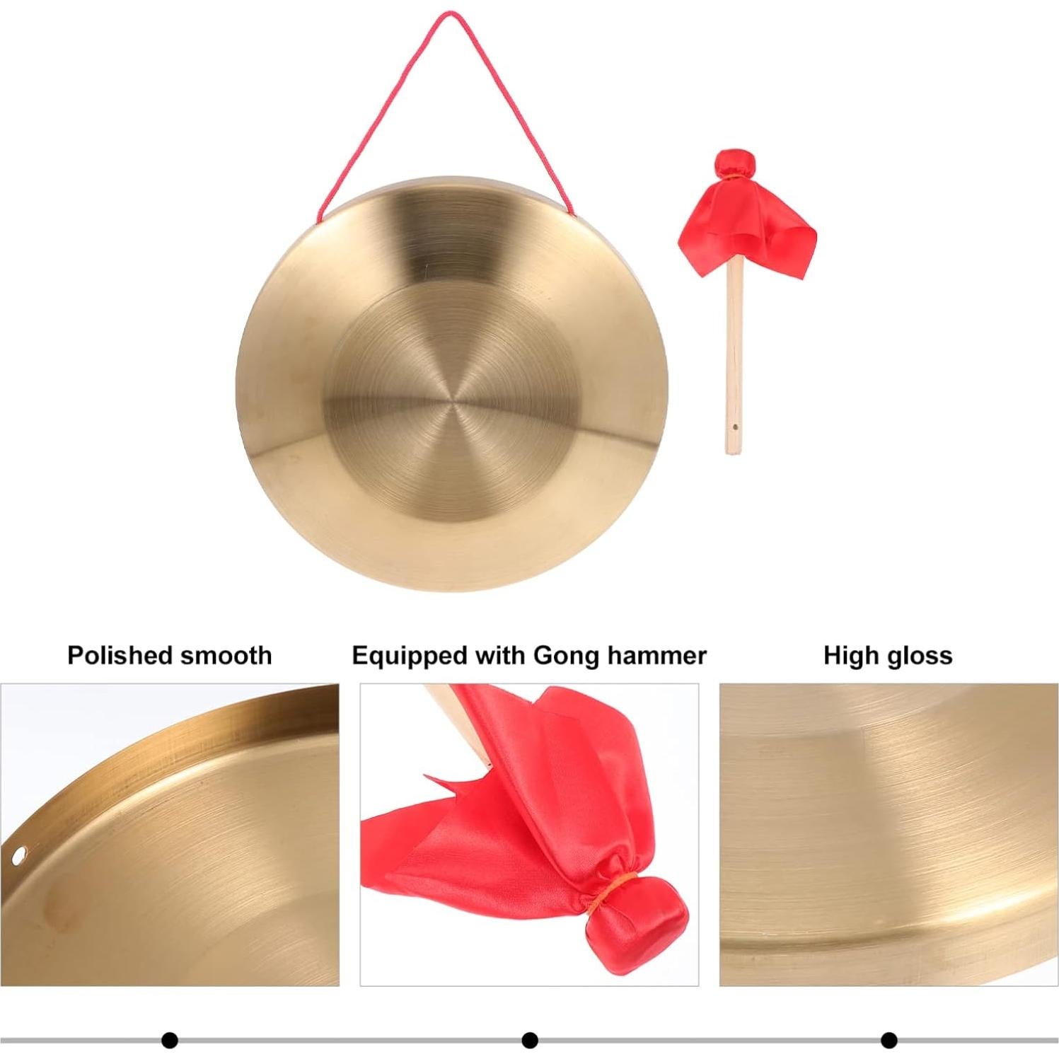 Gong de Cobre Vaguelly 22CM con Martillo y Cinta Colgar