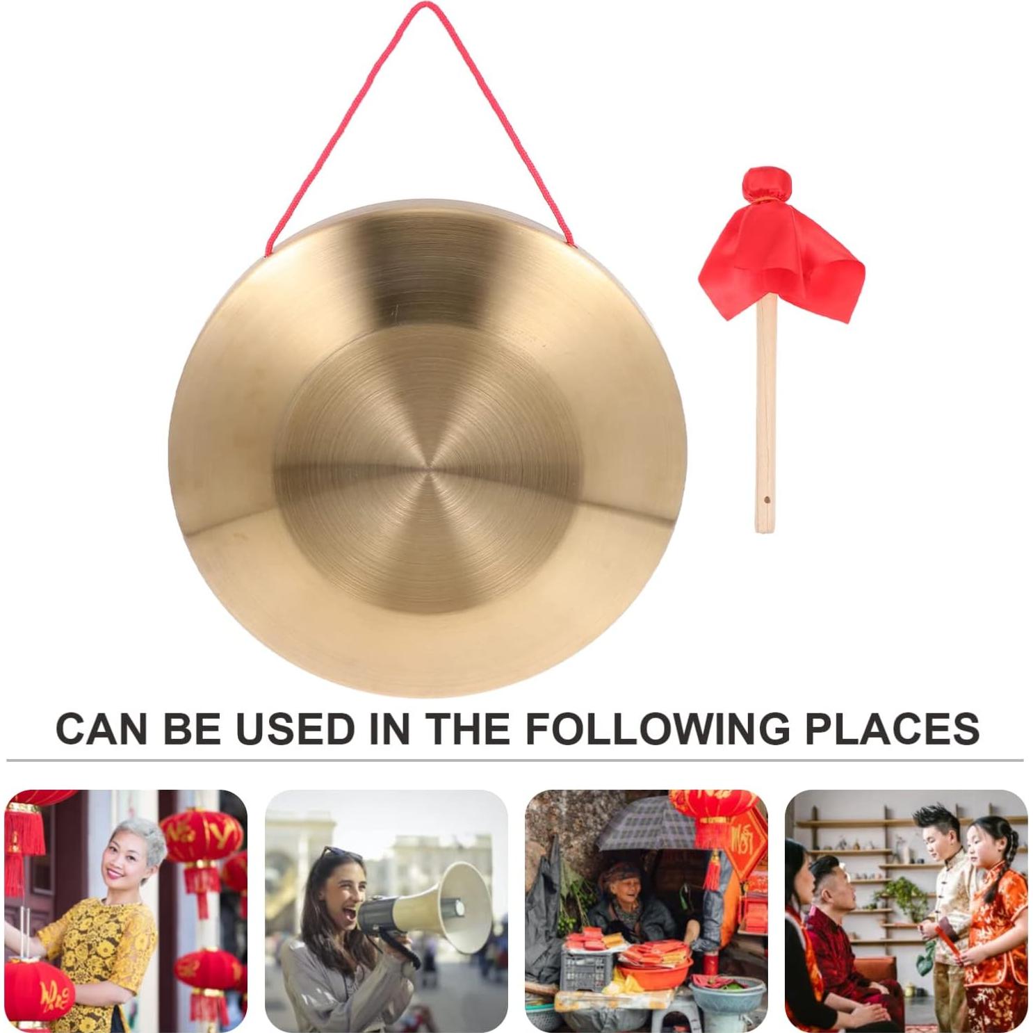 Gong de Cobre Vaguelly 22CM con Martillo y Cinta Colgar