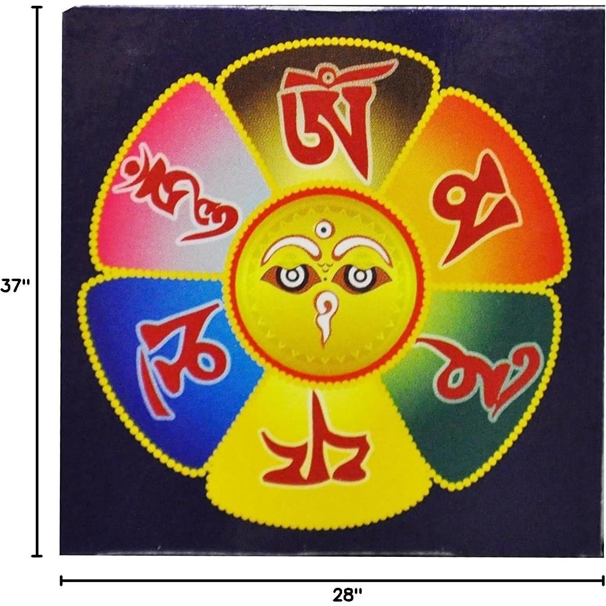Banderas de Oración Tibetanas Mandala Crafts Tara Verde 94x71cm