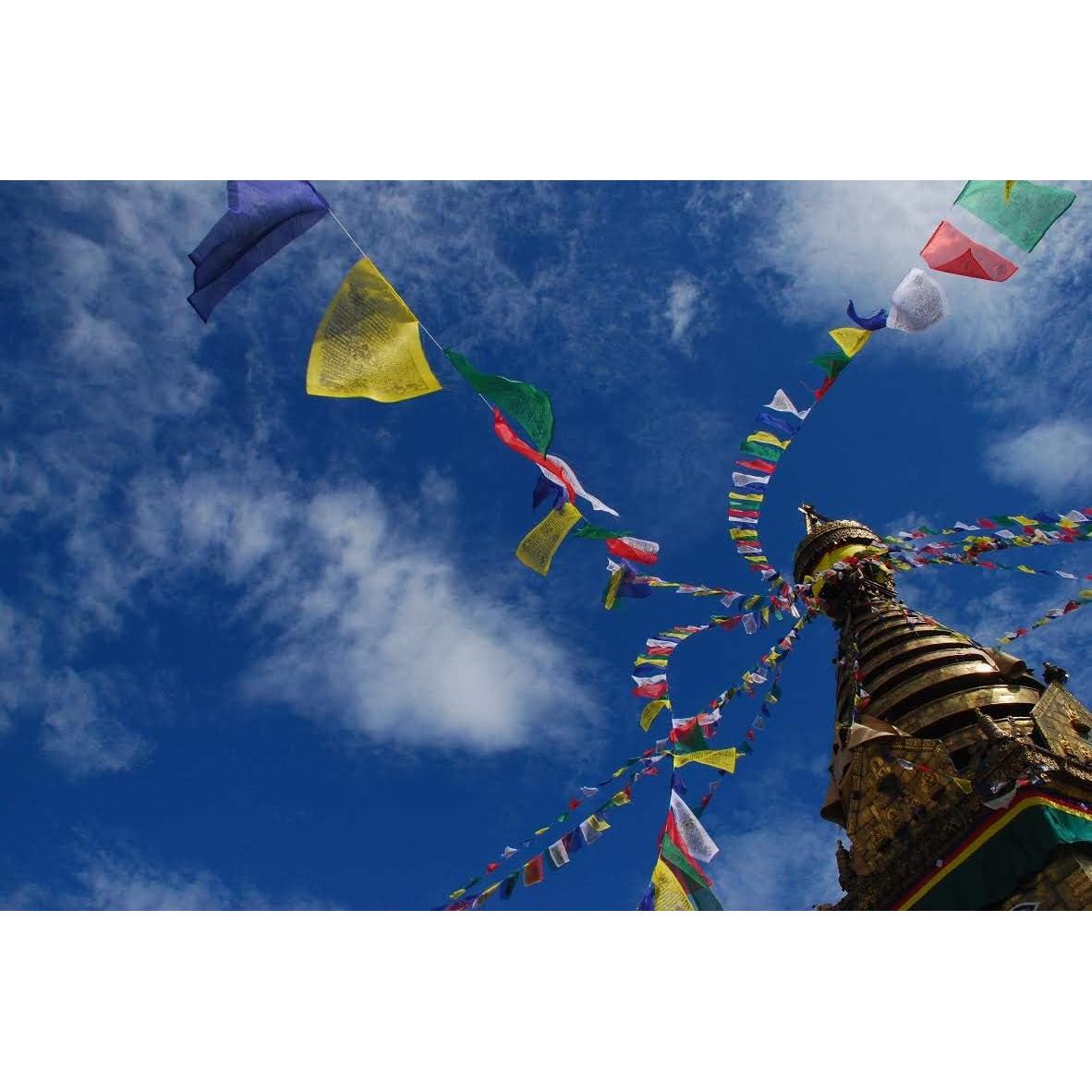 Banderas de Oración Tibetanas KRISMYA - Paquete de 100 - 25.4x22.9cm