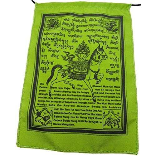 Bandera de Oración Caballo del Viento Manos de Tíbet 15x20 cm