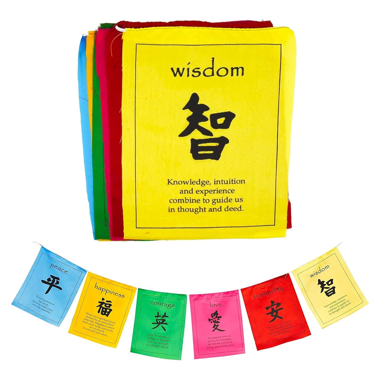 Banderas de Oración Tibetanas Mandala Crafts 1.28m 6 Piezas