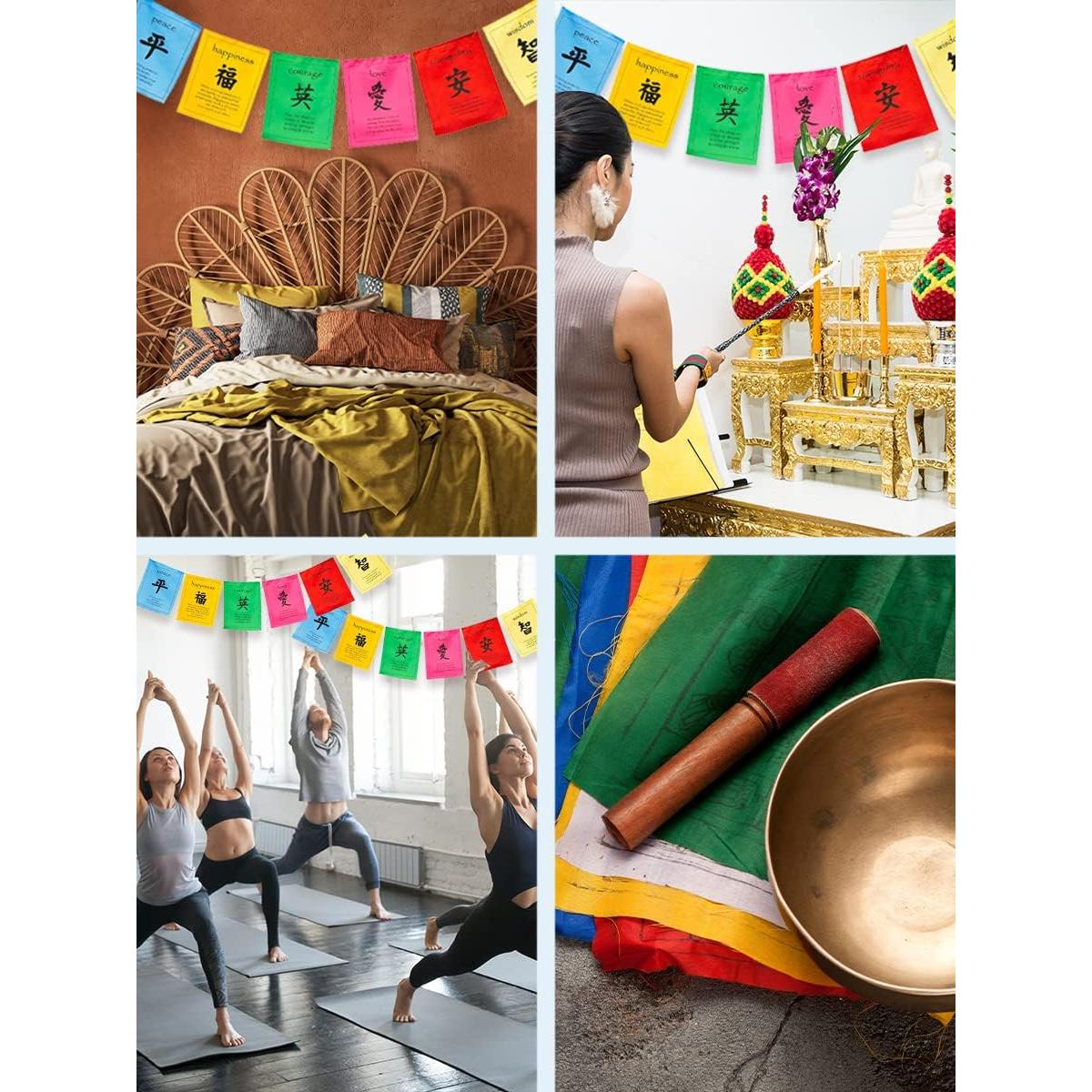 Banderas de Oración Tibetanas Mandala Crafts 1.28m 6 Piezas