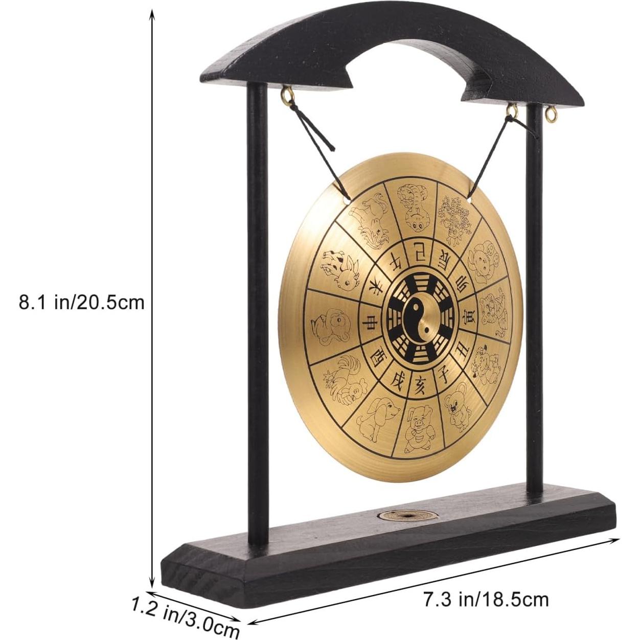 Gong Feng Shui de Bronce con Soporte y Mazo 18.5x20.5cm