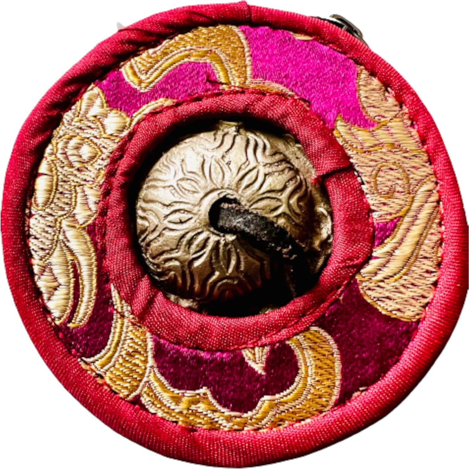 Campana Tingsha Budista QT Hecha a Mano 8.89cm Marrón