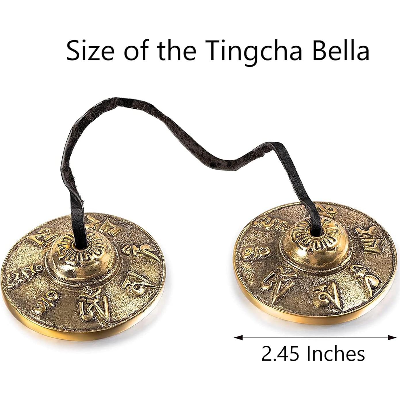 Campana Tingsha Budista QT Hecha a Mano 8.89cm Marrón