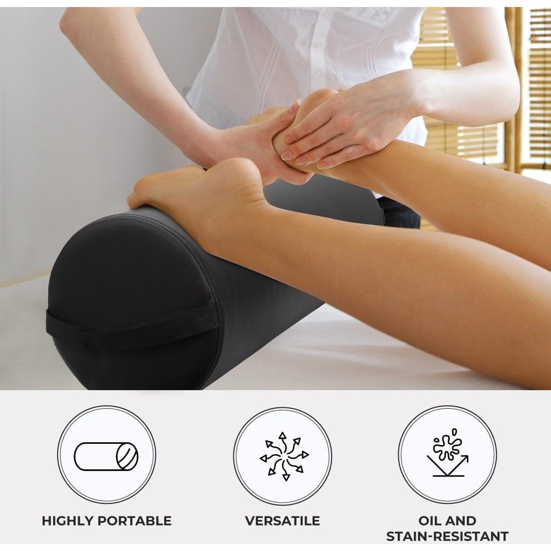 Almohada Bolster Jumbo ForPro Negra 23 cm R x 66 cm L para Yoga