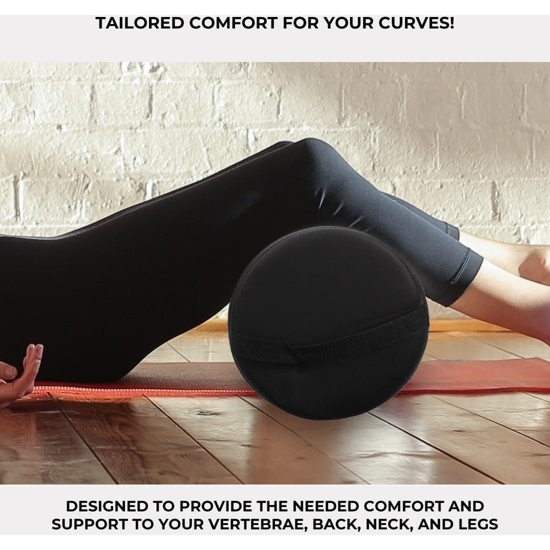 Almohada Bolster Jumbo ForPro Negra 23 cm R x 66 cm L para Yoga