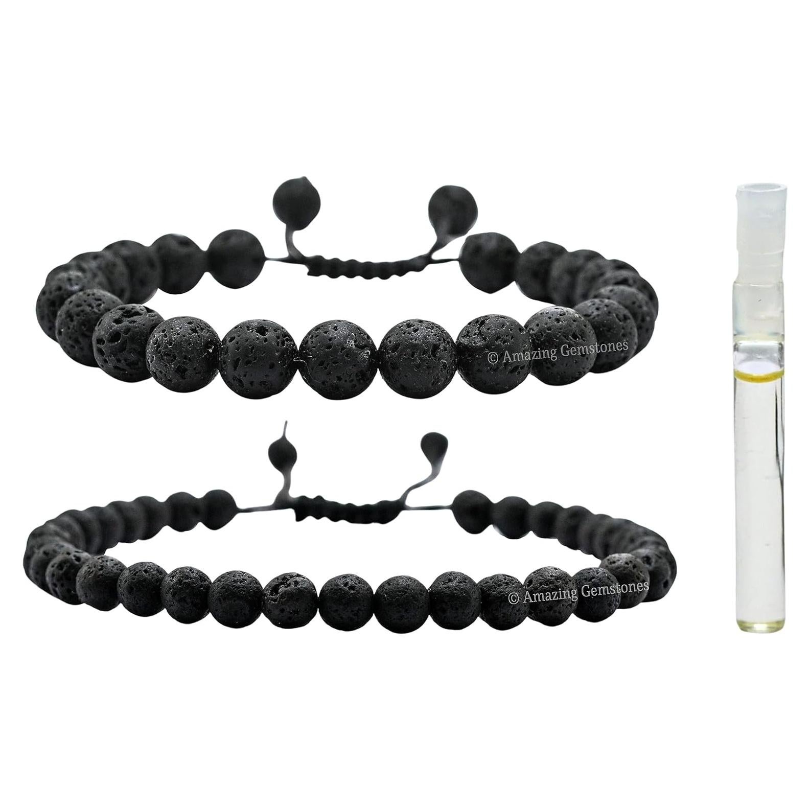 Conjunto Pulsera y Tobillera de Lava con Aceite Esencial