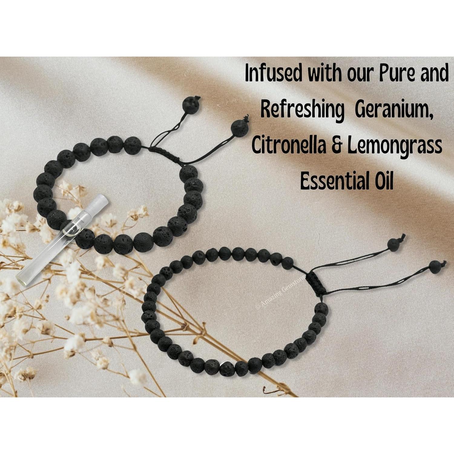 Conjunto Pulsera y Tobillera de Lava con Aceite Esencial