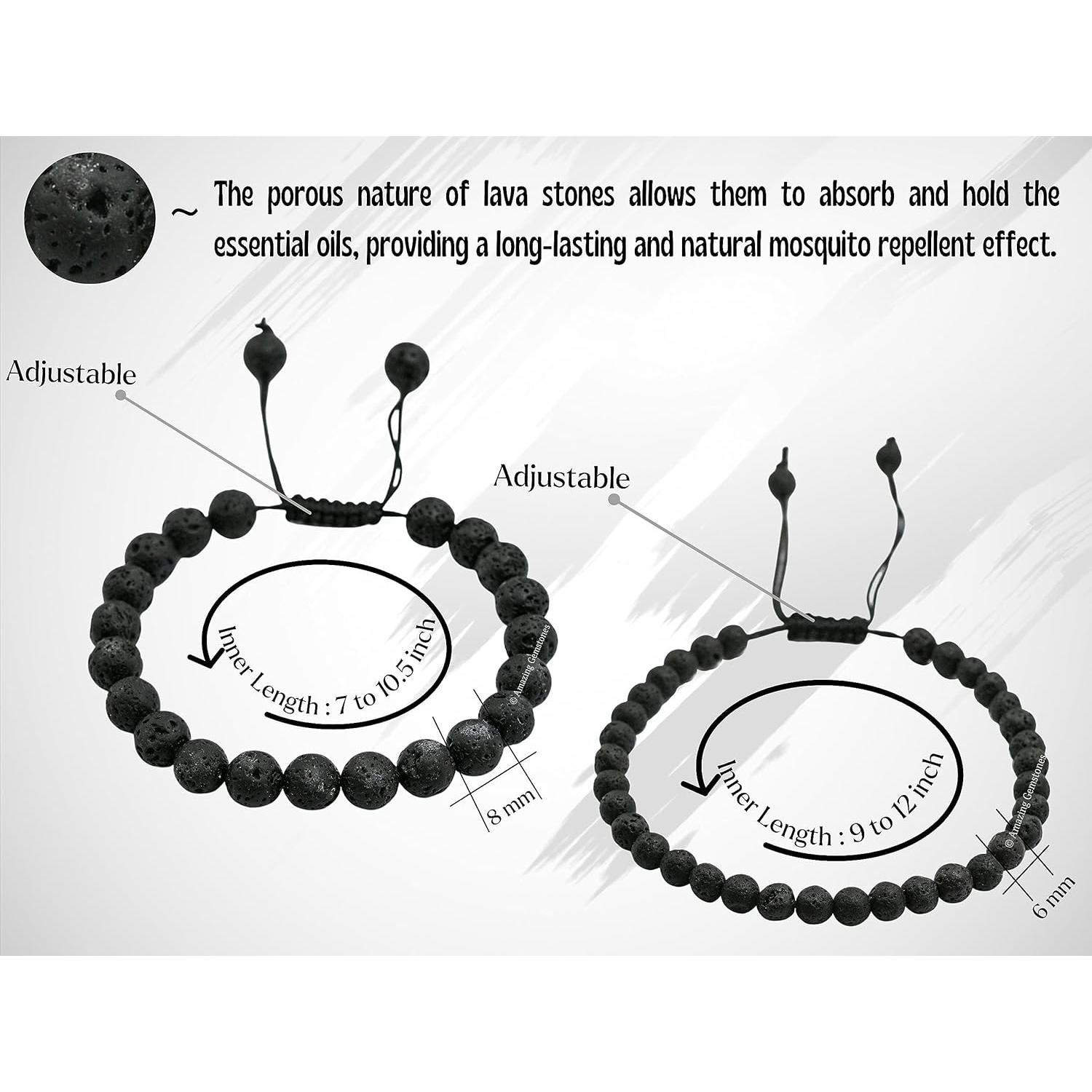 Conjunto Pulsera y Tobillera de Lava con Aceite Esencial