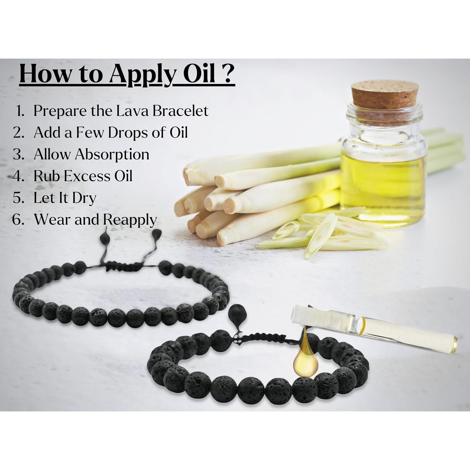 Conjunto Pulsera y Tobillera de Lava con Aceite Esencial