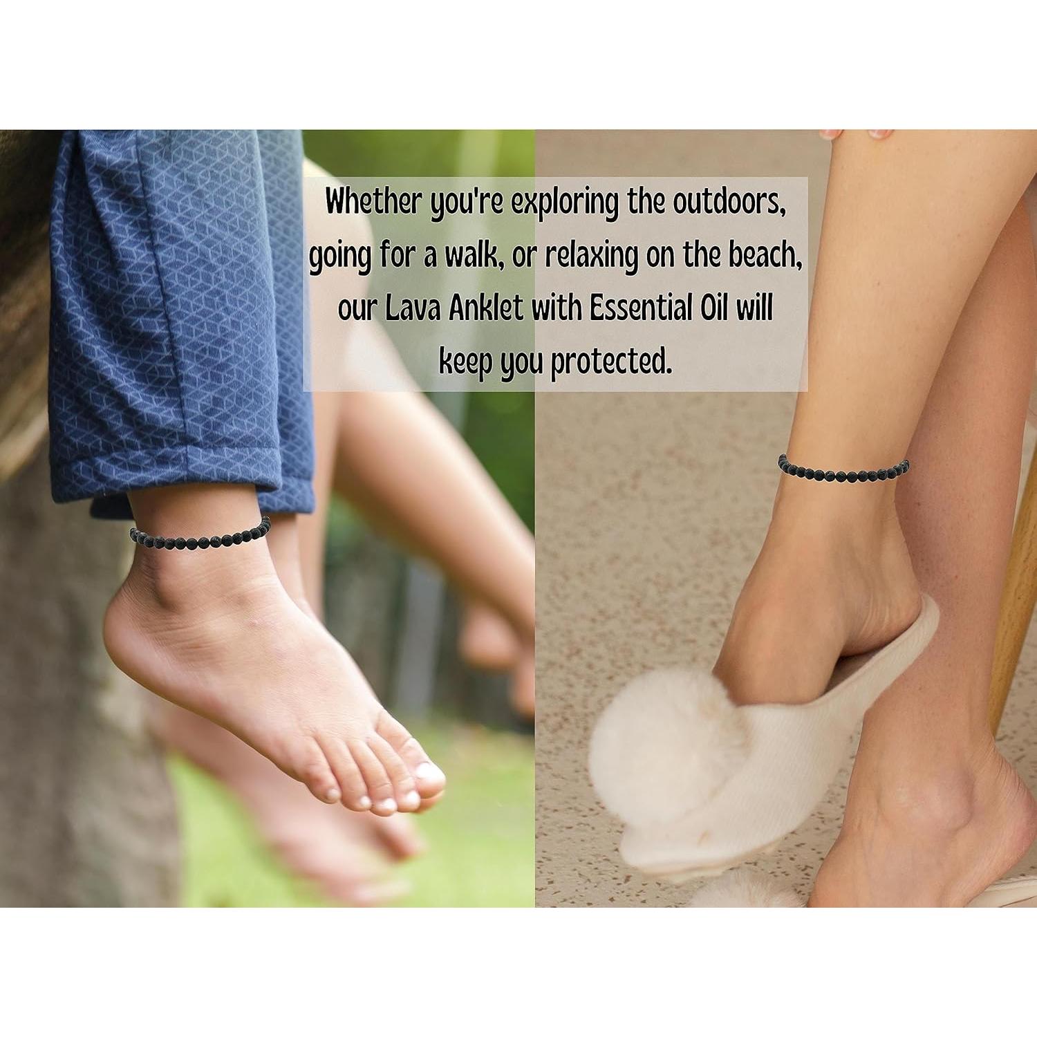 Conjunto Pulsera y Tobillera de Lava con Aceite Esencial
