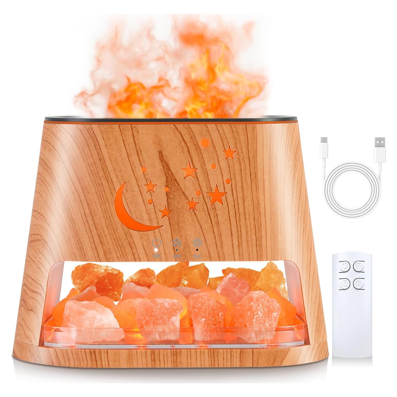 Difusor de Aromaterapia HEEYCEM 260ml con Lámpara de Sal