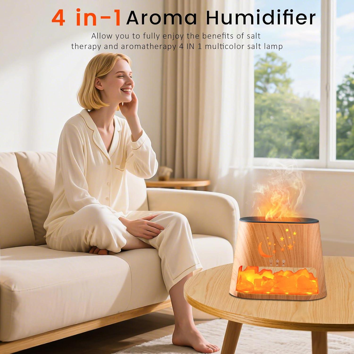 Difusor de Aromaterapia HEEYCEM 260ml con Lámpara de Sal