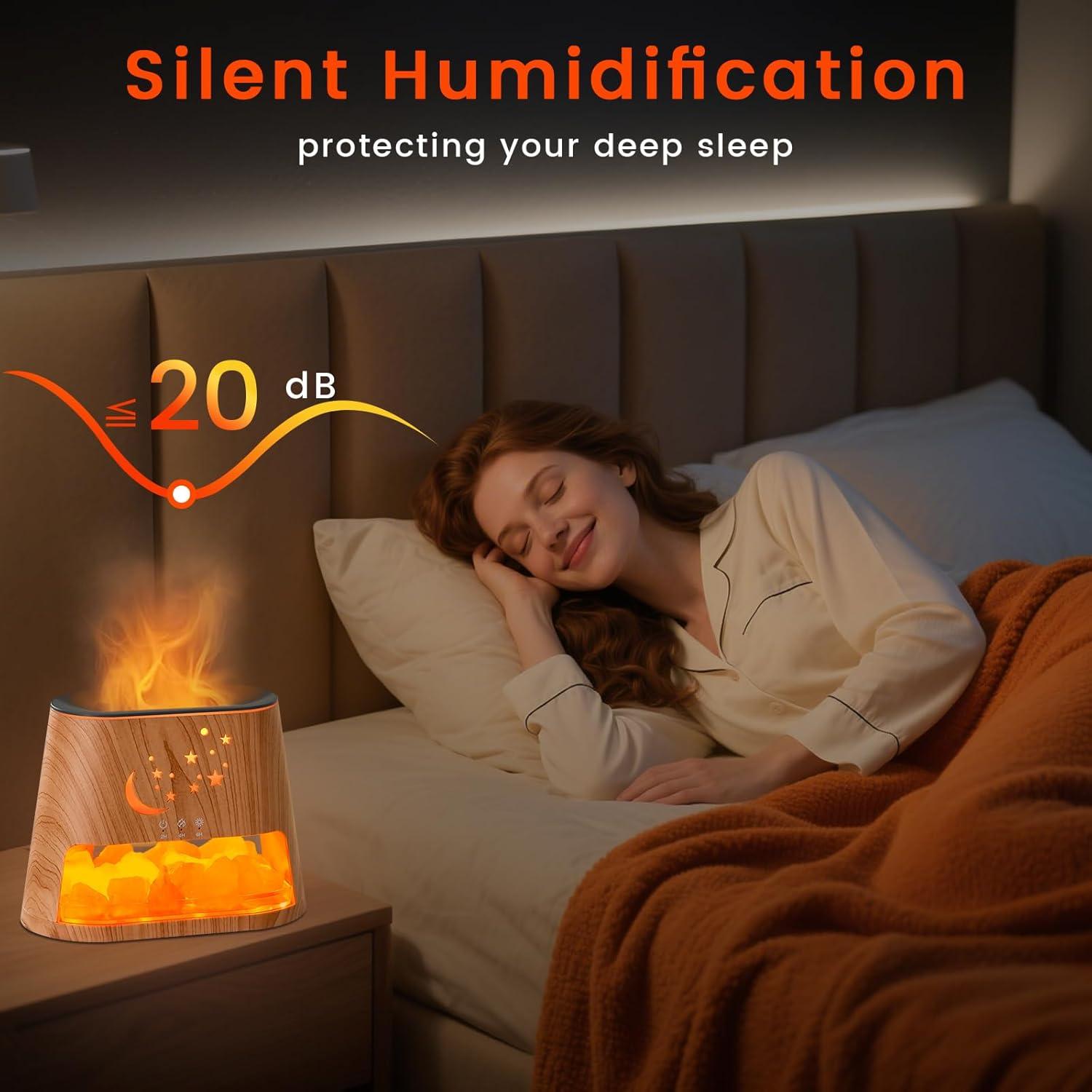 Difusor de Aromaterapia HEEYCEM 260ml con Lámpara de Sal