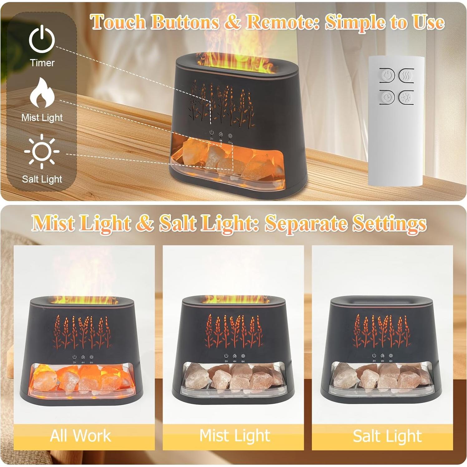 Difusor de Aromaterapia Walve MTUS25046 con Lámpara de Sal