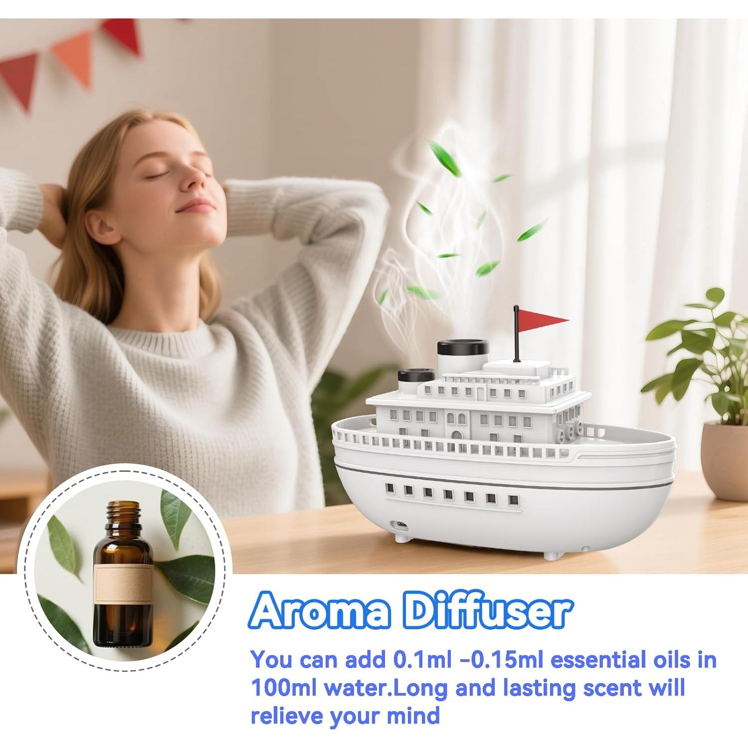 Difusor de Aromaterapia Difusoramor Barco 300ml Blanco