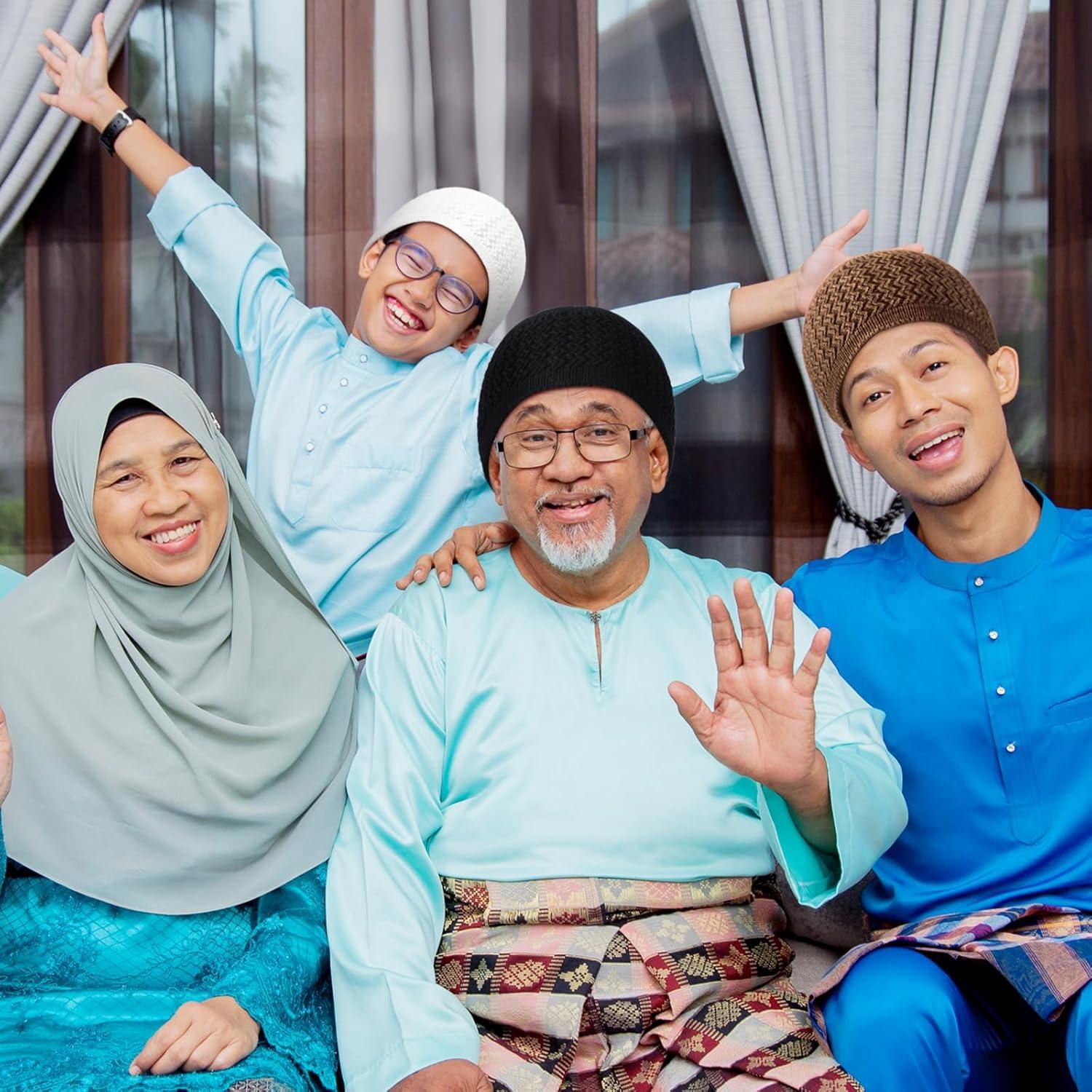 Conjunto de Sombreros Kufi y Cuentas de Oración Musulmana