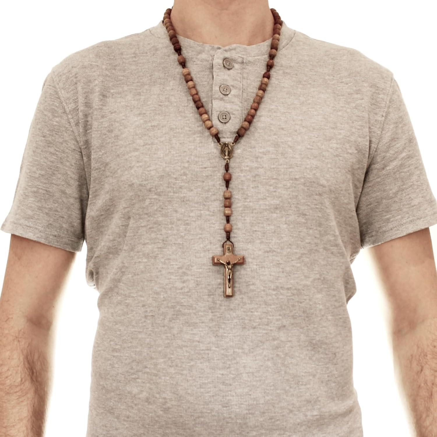 Rosario de Madera Sólida Alexander Castle con Medallón Madonna