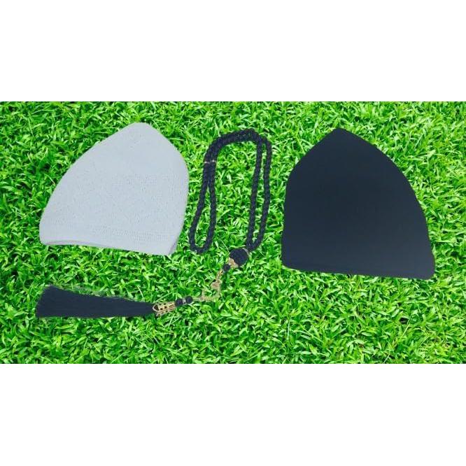 Gorra Kufi Algodón Namaz Unisex + Tasbih 100 Cuentas