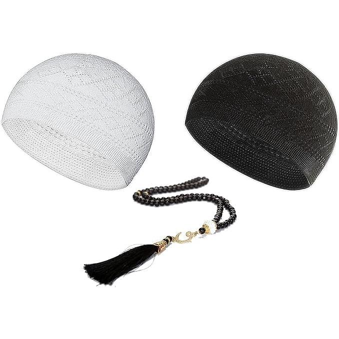 Gorra Kufi Algodón Namaz Unisex + Tasbih 100 Cuentas