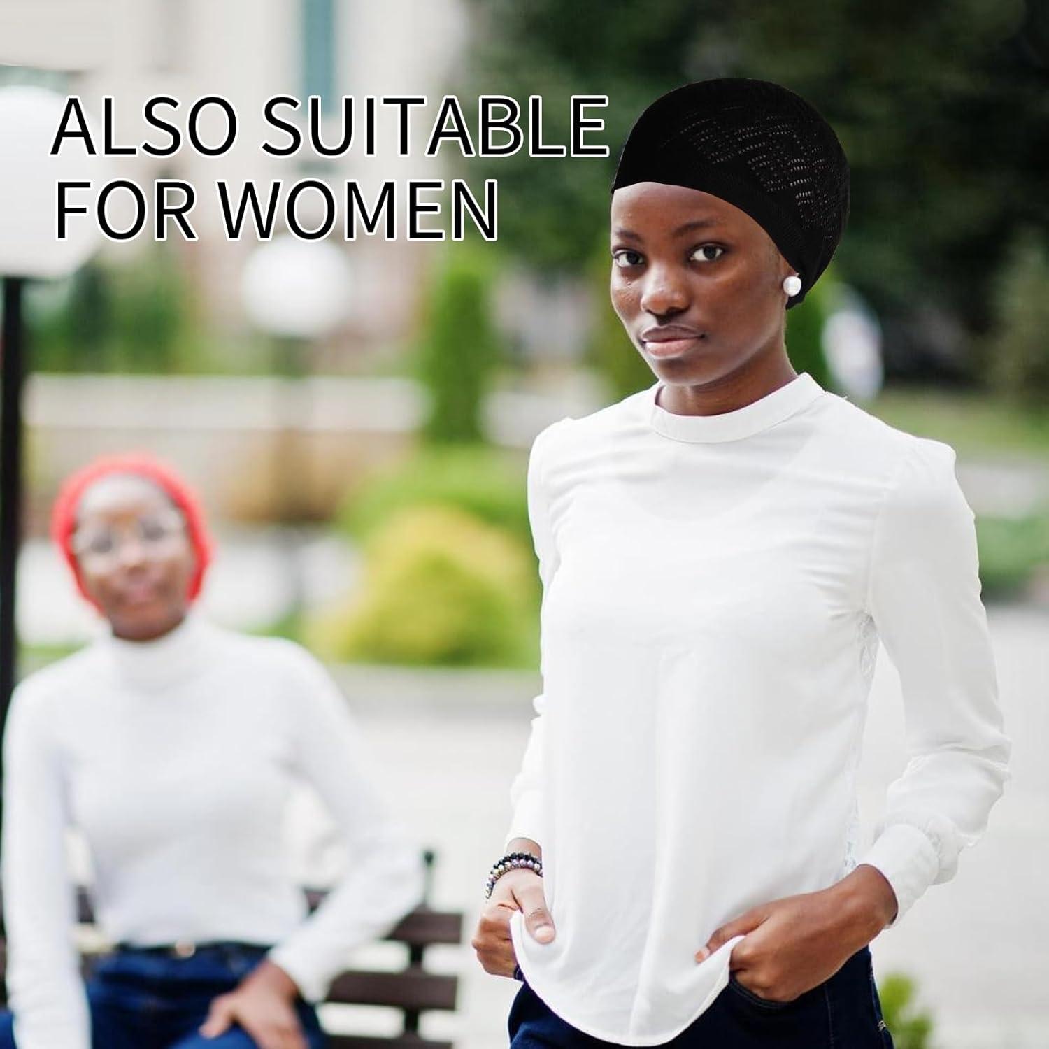 Set 6 Gorras Kufi para Hombres + Cuentas de Oración Tasbih