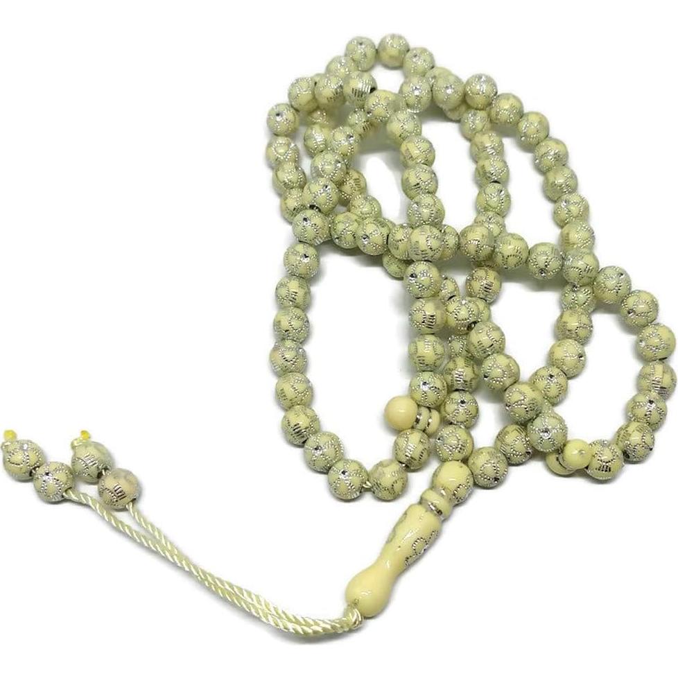 Misbaha musulmán 99 cuentas Al-Ameen oraciones Zikr crema