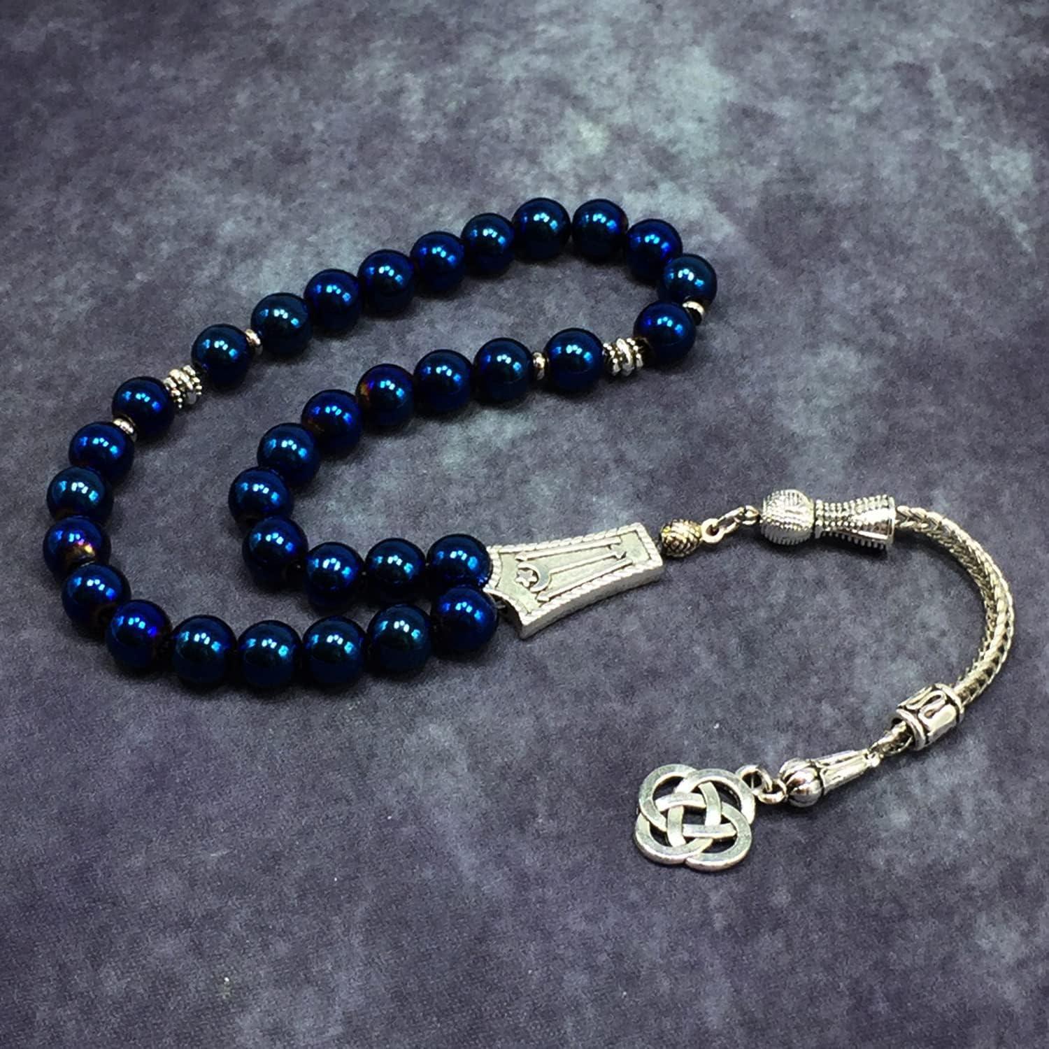 Cuentas de Oración Hematita Azul 8 mm - 33 Cuentas ALBATROSART