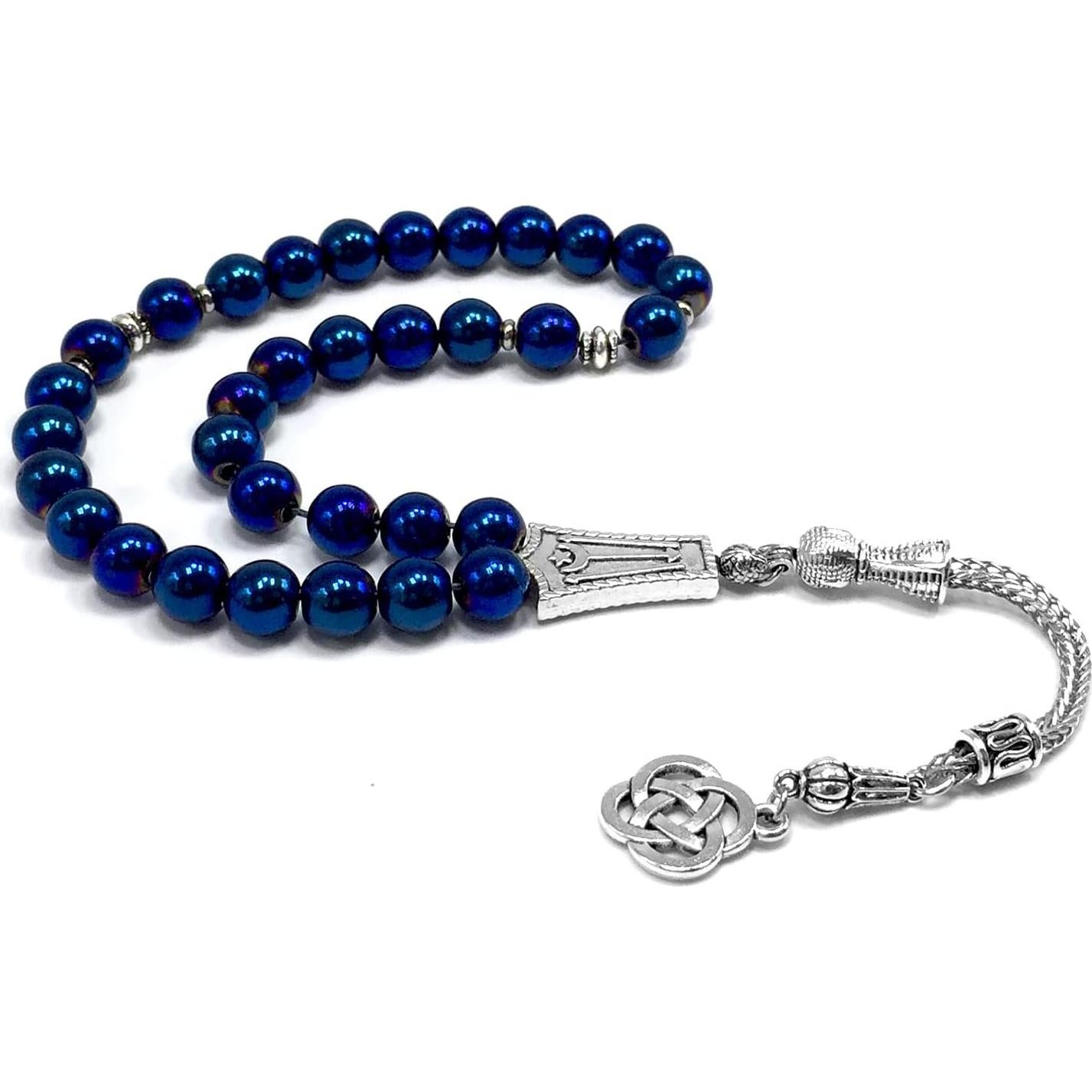 Cuentas de Oración Hematita Azul 8 mm - 33 Cuentas ALBATROSART