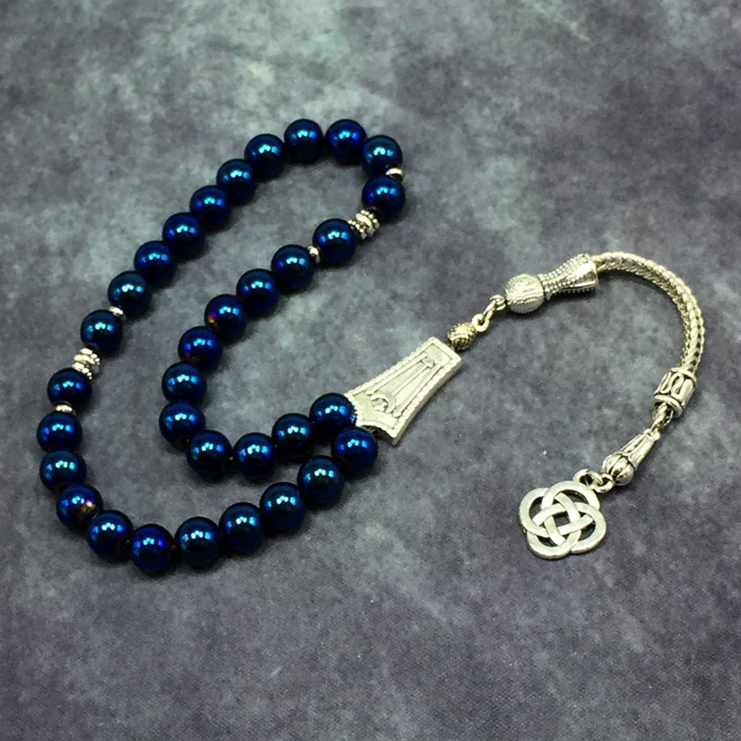 Cuentas de Oración Hematita Azul 8 mm - 33 Cuentas ALBATROSART