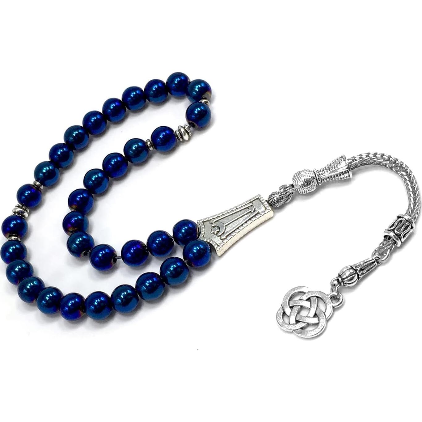 Cuentas de Oración Hematita Azul 8 mm - 33 Cuentas ALBATROSART